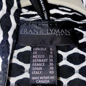 Frank Lyman Design Open Cardigan Size 6 Black & White Pattern
